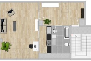 Frisch saniert: Große 1-Raum-Wohnung