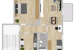 Renovierte 3-Raum-Wohnung mit Balkon im Stadtzentrum