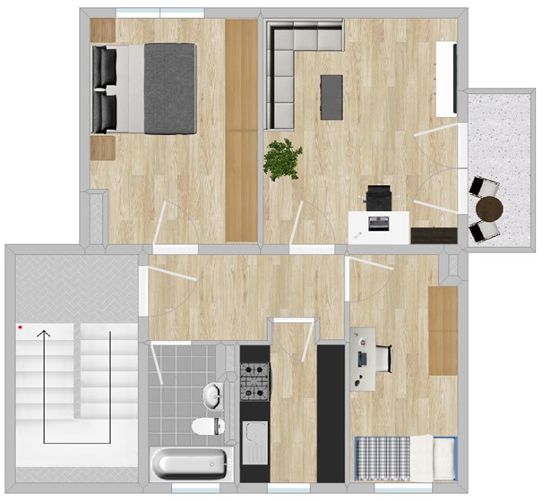 3-Raum-Wohnung in ruhiger Lage mit Balkon