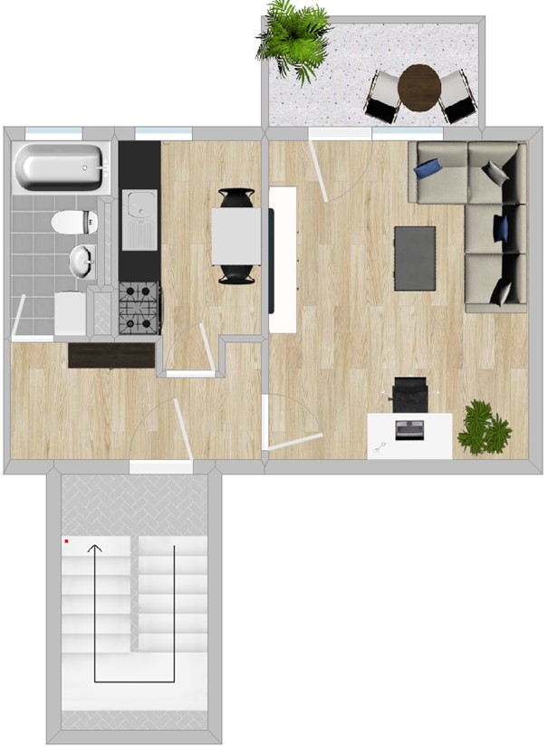 1-Raum-Wohnung im Wohngebiet Gröba/Merzdorf