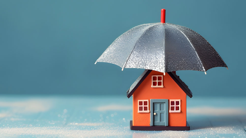 Haus unterm Regenschirm