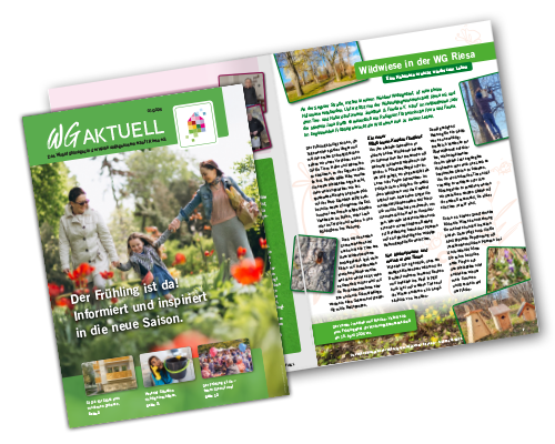 Vorschau Cover und eine Doppelseite vom Magazin WG AKTUELL